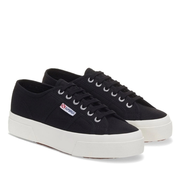 Superga 2740 Platform Sneakers Black Women's 7.5 - Picture 1 of 12